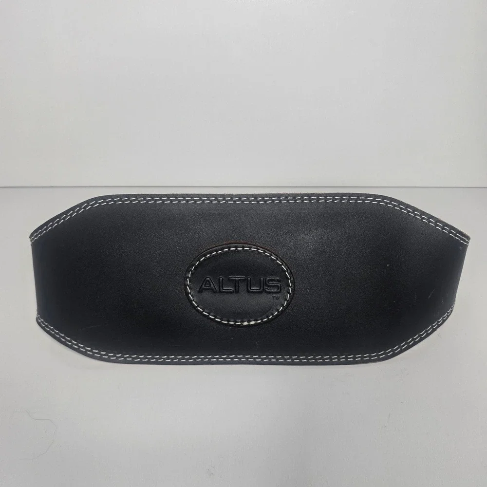 Altus Black Leather Weightlifting Belt Vintage Double Prong Powerlifting Small